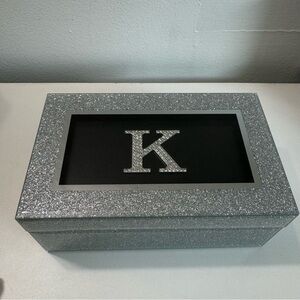 Silver Glitter Jewelry Organizer Box